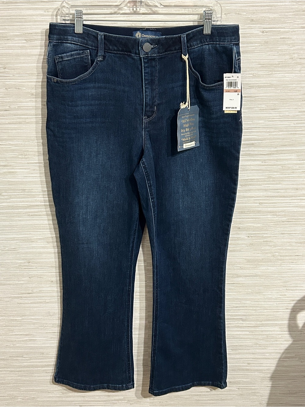 Democracy Ab Solution High Rise Itty Bitty Boot Jeans 12P Petite Dark Wash